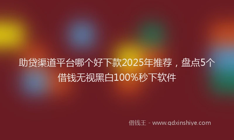 助贷渠道平台哪个好下款2025年推荐，盘点5个借钱无视黑白100%秒下软件