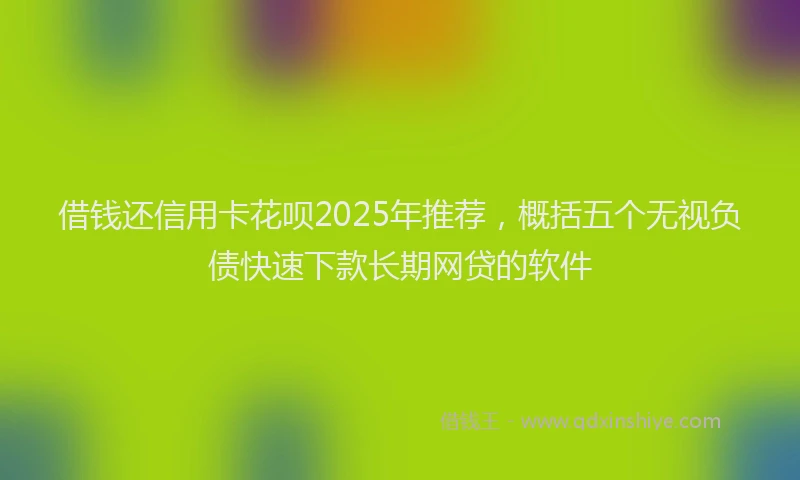 借钱还信用卡花呗2025年推荐，概括五个无视负债快速下款长期网贷的软件