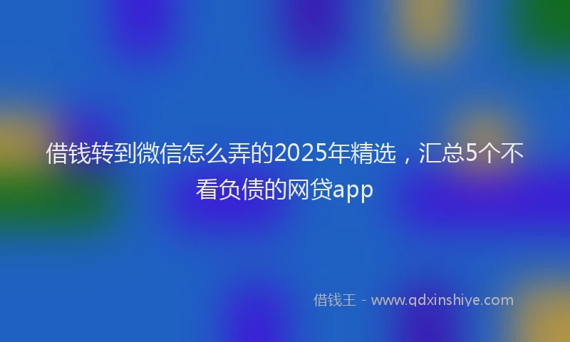 借钱转到微信怎么弄的2025年精选，汇总5个不看负债的网贷app