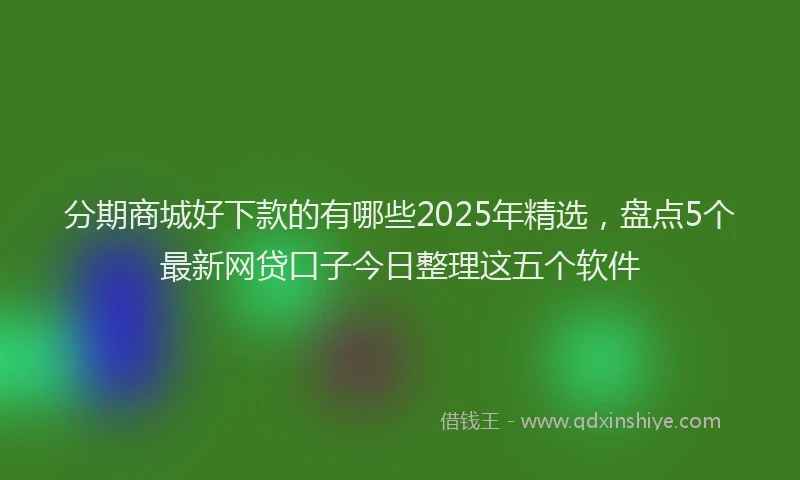 分期商城好下款的有哪些2025年精选，盘点5个最新网贷口子今日整理这五个软件