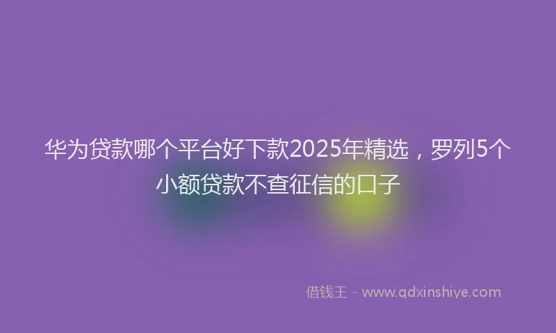 华为贷款哪个平台好下款2025年精选，罗列5个小额贷款不查征信的口子