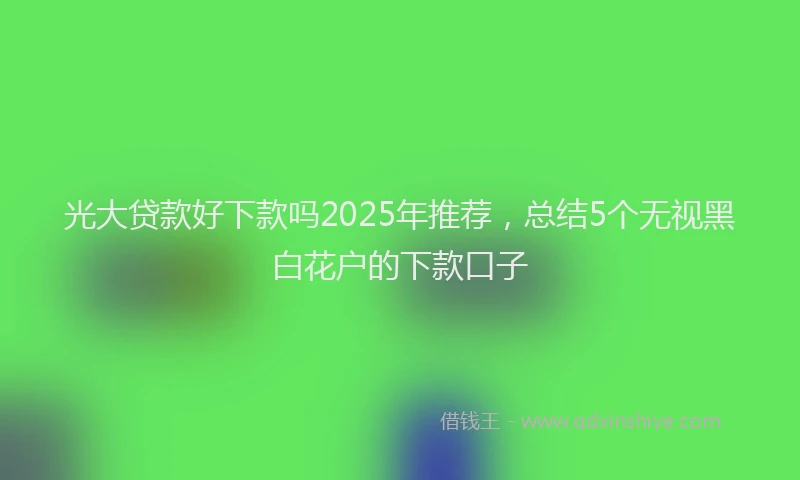光大贷款好下款吗2025年推荐，总结5个无视黑白花户的下款口子