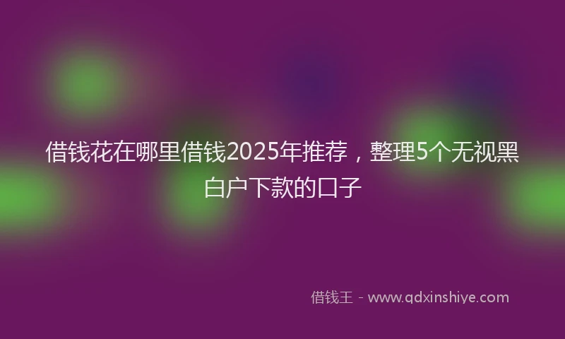 借钱花在哪里借钱2025年推荐，整理5个无视黑白户下款的口子