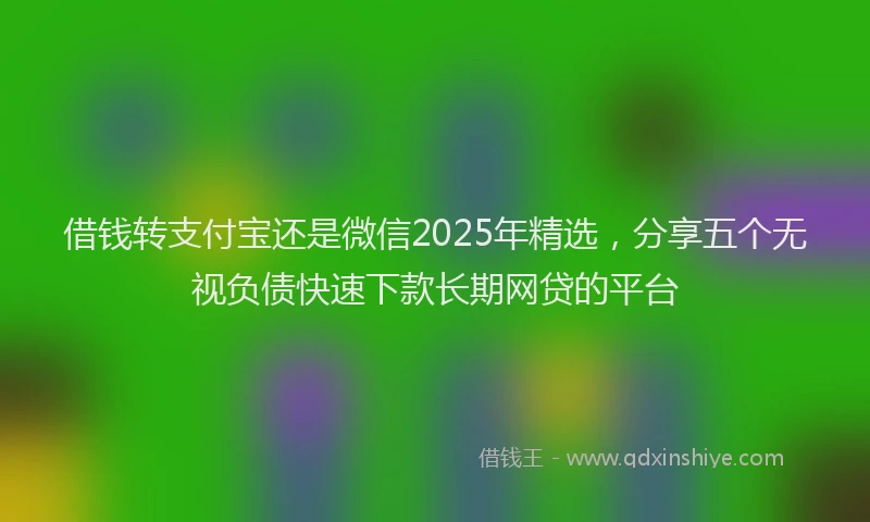 借钱转支付宝还是微信2025年精选，分享五个无视负债快速下款长期网贷的平台