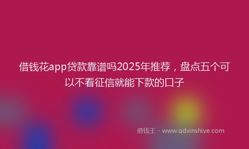 借钱花app贷款靠谱吗2025年推荐，盘点五个可以不看征信就能下款的口子