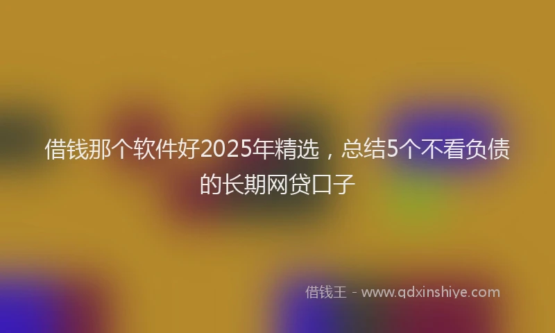 借钱那个软件好2025年精选，总结5个不看负债的长期网贷口子
