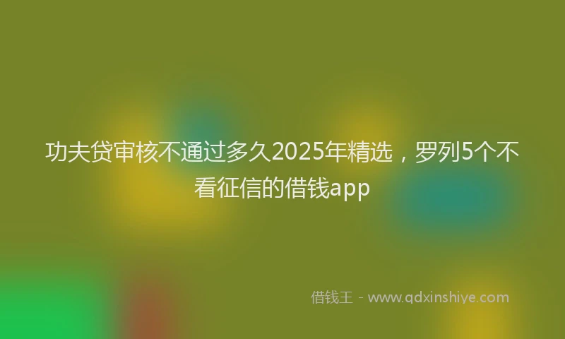 功夫贷审核不通过多久2025年精选，罗列5个不看征信的借钱app