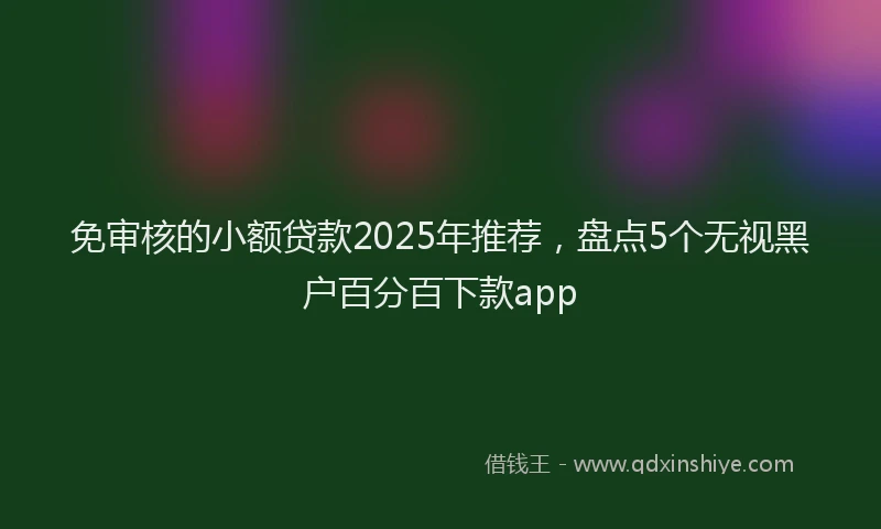 免审核的小额贷款2025年推荐，盘点5个无视黑户百分百下款app