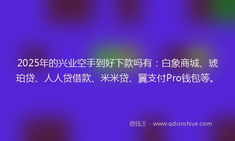 2025年的兴业空手到好下款吗有：白象商城、琥珀贷、人人贷借款、米米贷、翼支付Pro钱包等。
