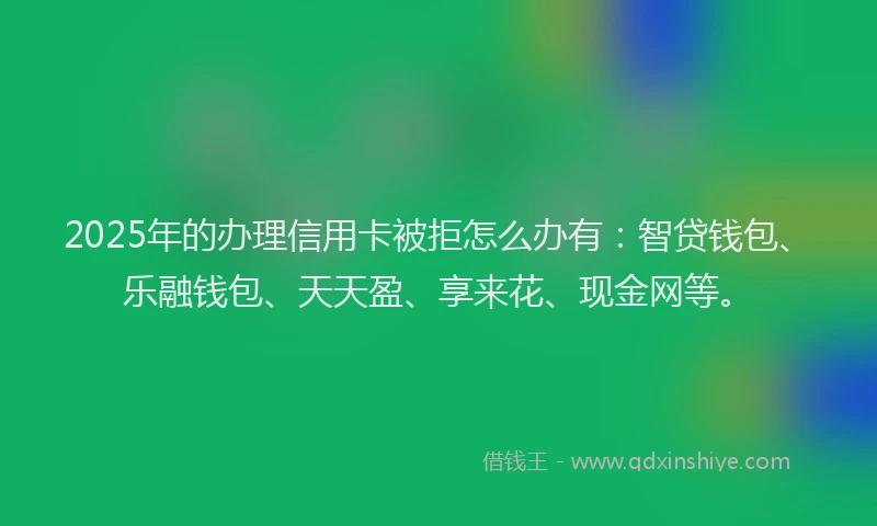 2025年的办理信用卡被拒怎么办有：智贷钱包、乐融钱包、天天盈、享来花、现金网等。