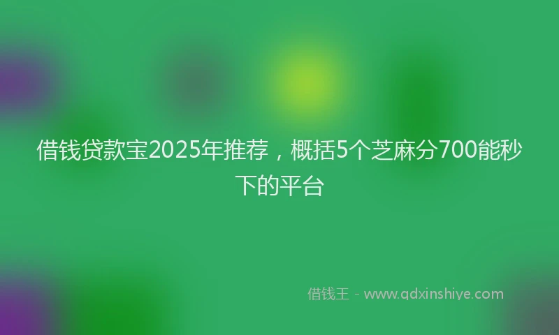 借钱贷款宝2025年推荐，概括5个芝麻分700能秒下的平台