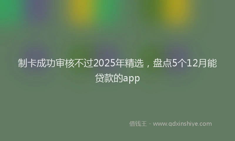 制卡成功审核不过2025年精选，盘点5个12月能贷款的app