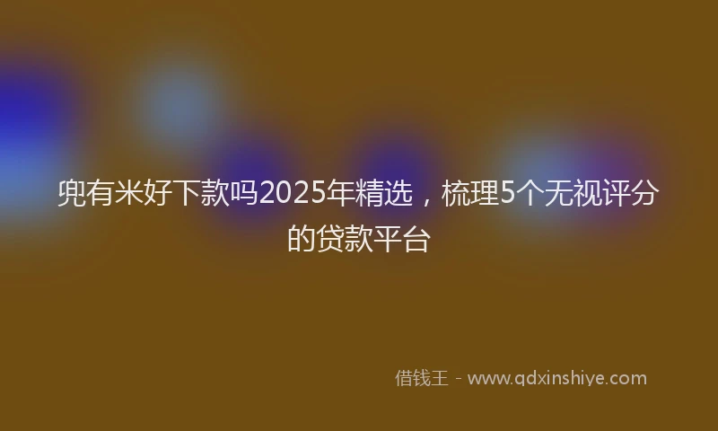 兜有米好下款吗2025年精选，梳理5个无视评分的贷款平台