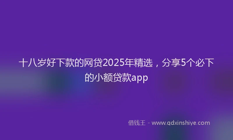 十八岁好下款的网贷2025年精选，分享5个必下的小额贷款app