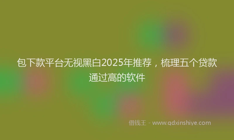 包下款平台无视黑白2025年推荐，梳理五个贷款通过高的软件