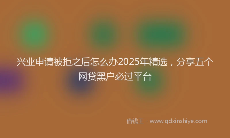 兴业申请被拒之后怎么办2025年精选，分享五个网贷黑户必过平台