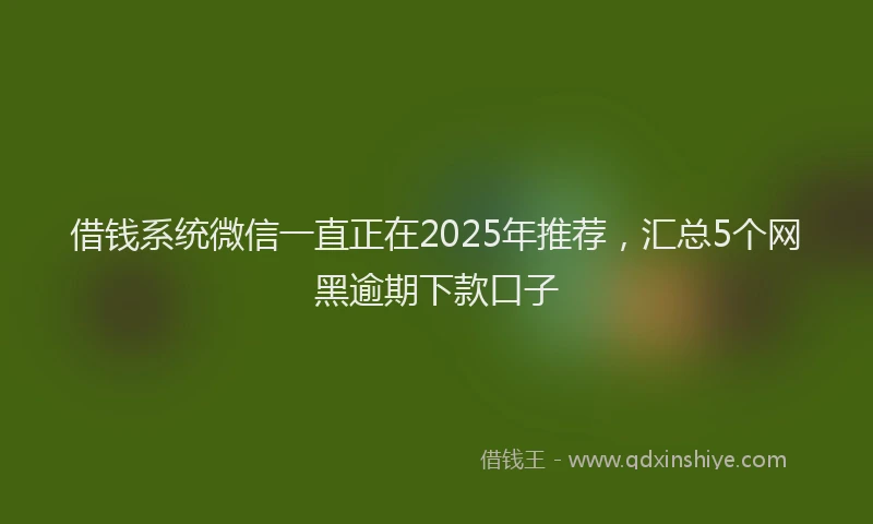 借钱系统微信一直正在2025年推荐，汇总5个网黑逾期下款口子
