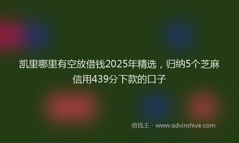 凯里哪里有空放借钱2025年精选，归纳5个芝麻信用439分下款的口子