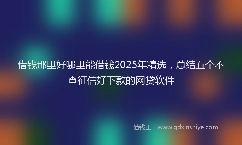 借钱那里好哪里能借钱2025年精选，总结五个不查征信好下款的网贷软件