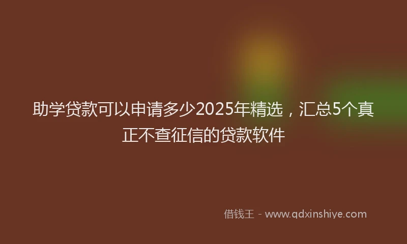 助学贷款可以申请多少2025年精选，汇总5个真正不查征信的贷款软件