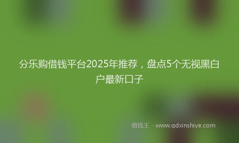 分乐购借钱平台2025年推荐，盘点5个无视黑白户最新口子