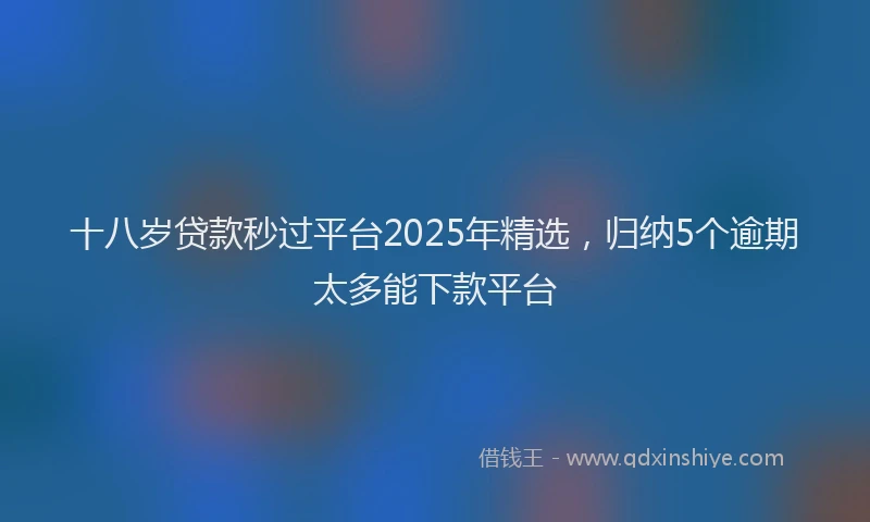 十八岁贷款秒过平台2025年精选，归纳5个逾期太多能下款平台