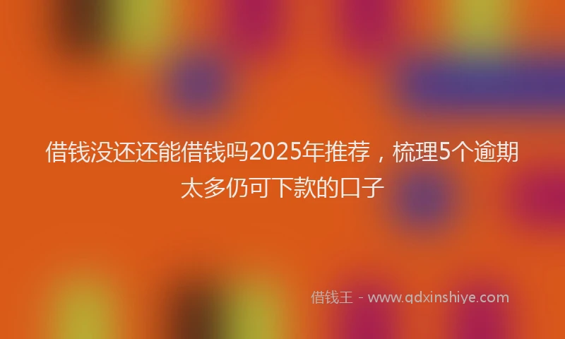 借钱没还还能借钱吗2025年推荐，梳理5个逾期太多仍可下款的口子