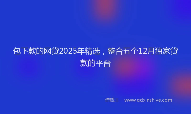 包下款的网贷2025年精选，整合五个12月独家贷款的平台