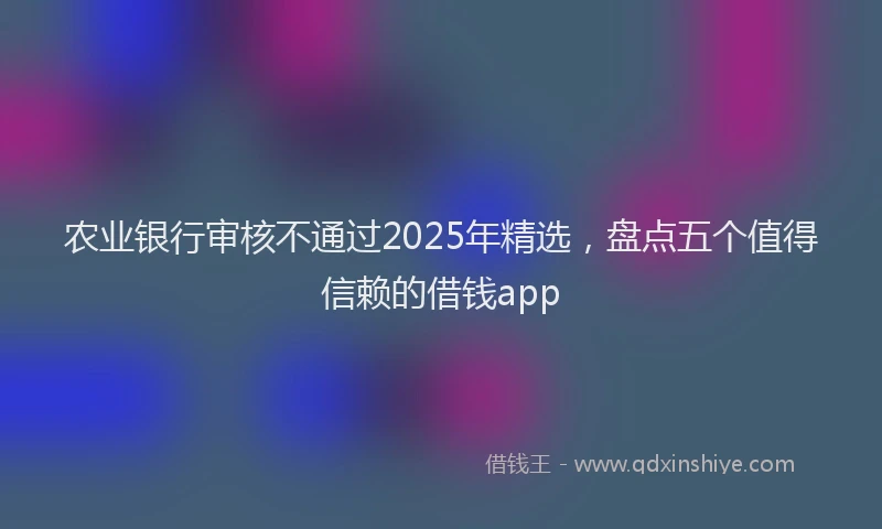 农业银行审核不通过2025年精选，盘点五个值得信赖的借钱app
