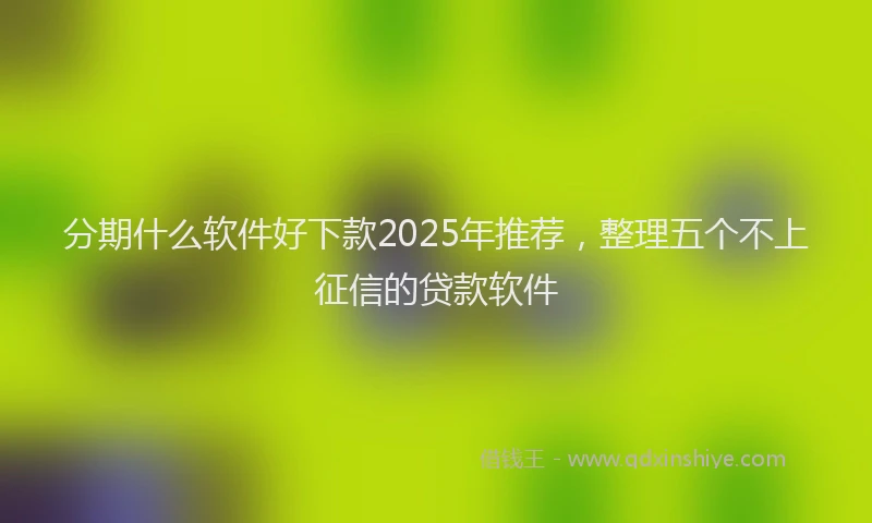 分期什么软件好下款2025年推荐，整理五个不上征信的贷款软件