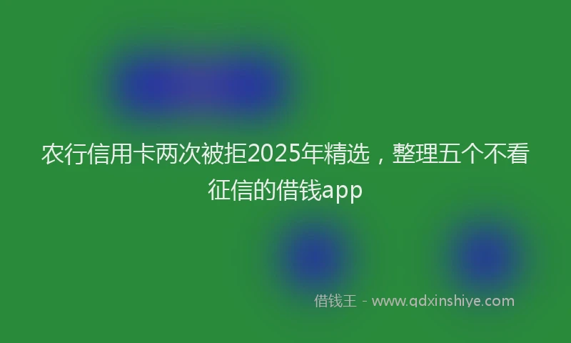 农行信用卡两次被拒2025年精选，整理五个不看征信的借钱app