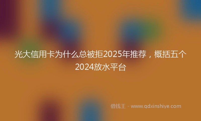 光大信用卡为什么总被拒2025年推荐，概括五个2024放水平台