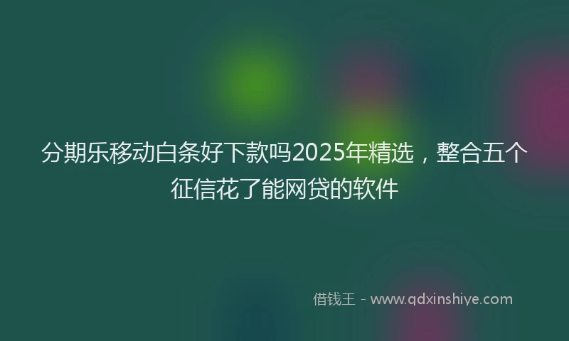 分期乐移动白条好下款吗2025年精选，整合五个征信花了能网贷的软件