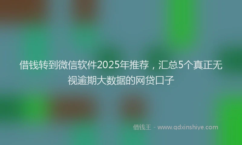 借钱转到微信软件2025年推荐，汇总5个真正无视逾期大数据的网贷口子