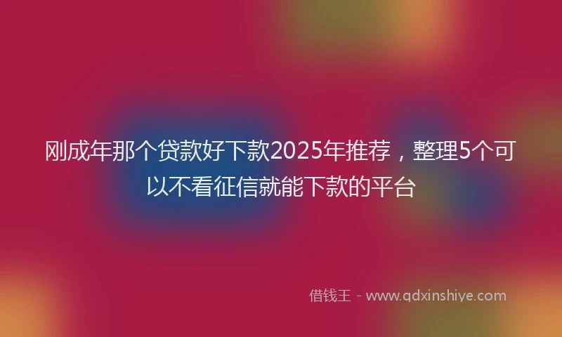刚成年那个贷款好下款2025年推荐，整理5个可以不看征信就能下款的平台