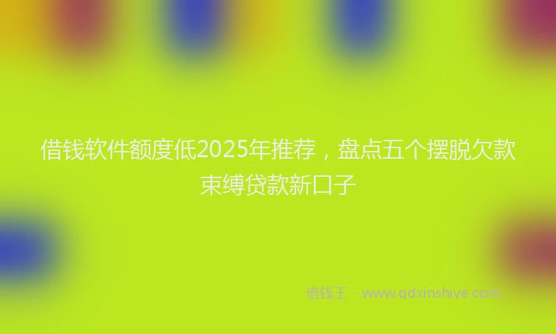借钱软件额度低2025年推荐，盘点五个摆脱欠款束缚贷款新口子