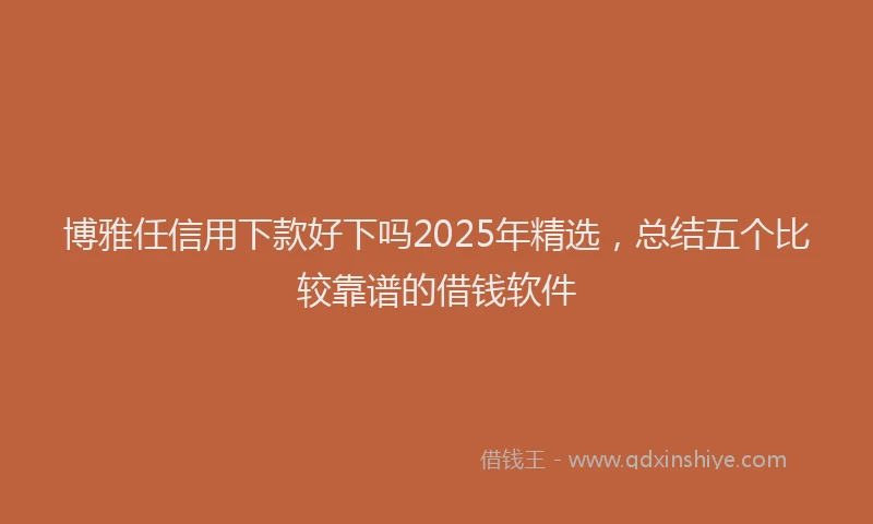 博雅任信用下款好下吗2025年精选，总结五个比较靠谱的借钱软件