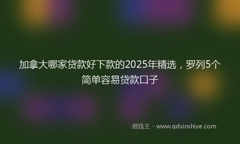 加拿大哪家贷款好下款的2025年精选，罗列5个简单容易贷款口子