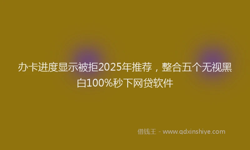 办卡进度显示被拒2025年推荐，整合五个无视黑白100%秒下网贷软件