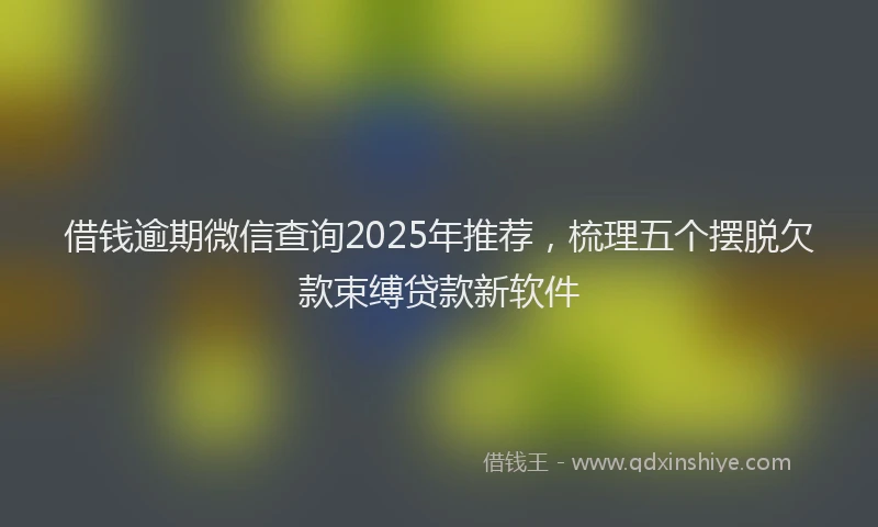 借钱逾期微信查询2025年推荐，梳理五个摆脱欠款束缚贷款新软件