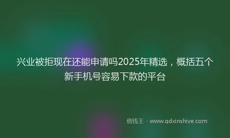 兴业被拒现在还能申请吗2025年精选，概括五个新手机号容易下款的平台