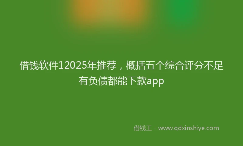 借钱软件12025年推荐，概括五个综合评分不足有负债都能下款app