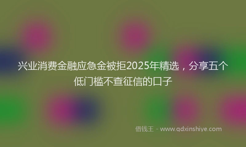 兴业消费金融应急金被拒2025年精选，分享五个低门槛不查征信的口子