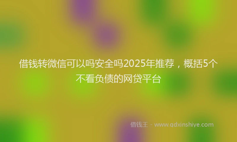 借钱转微信可以吗安全吗2025年推荐，概括5个不看负债的网贷平台