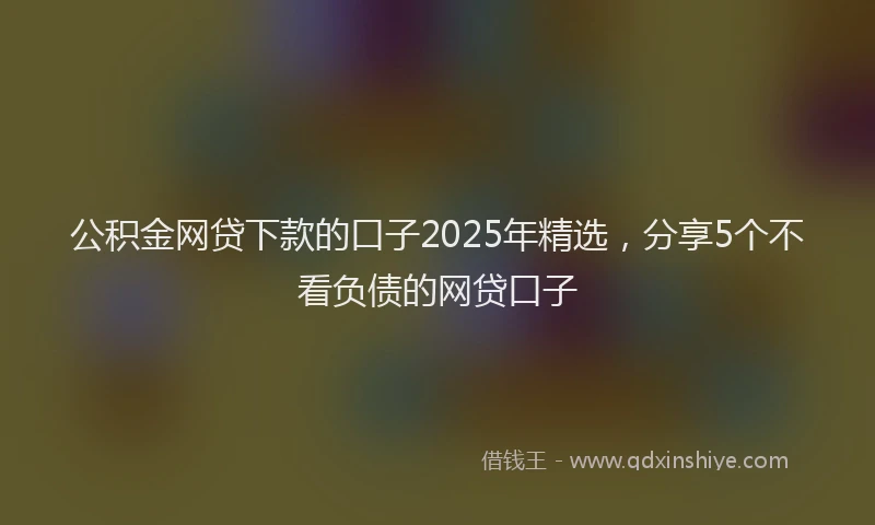 公积金网贷下款的口子2025年精选，分享5个不看负债的网贷口子