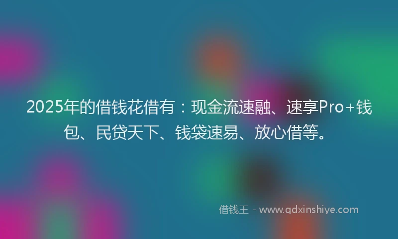 2025年的借钱花借有：现金流速融、速享Pro+钱包、民贷天下、钱袋速易、放心借等。