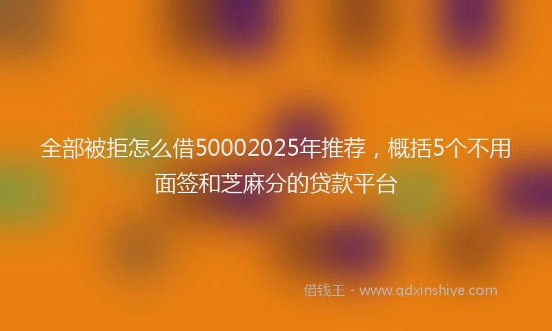 全部被拒怎么借50002025年推荐，概括5个不用面签和芝麻分的贷款平台