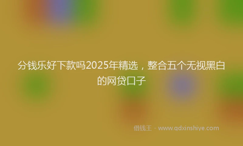 分钱乐好下款吗2025年精选，整合五个无视黑白的网贷口子