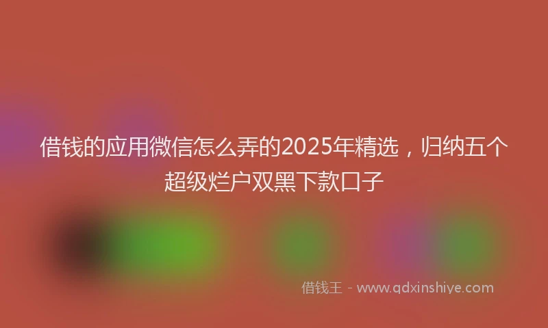 借钱的应用微信怎么弄的2025年精选，归纳五个超级烂户双黑下款口子