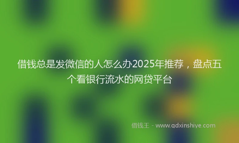 借钱总是发微信的人怎么办2025年推荐，盘点五个看银行流水的网贷平台